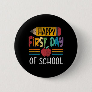 Pensioen vrolijke eerste dag schoolleraar jongens ronde button 5,7 cm