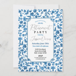 Pensioen Vrouwen Chintz Blauw & Wit Bloemen Ditsy Kaart