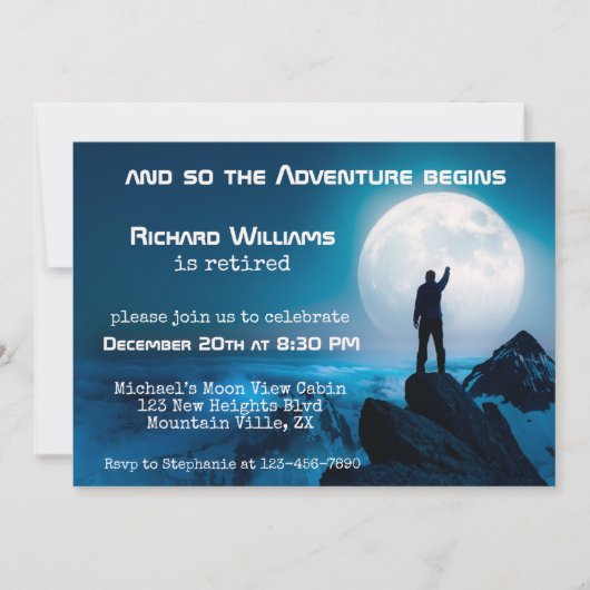 Pensioen Wandelen Volgende Avontuur Naar de maan Kaart (Voorkant)