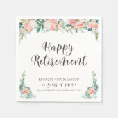 Pensioen Waterverf Blush Bloemenjaren Service Servet (Voorkant)