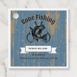 Pensioen weg Gevist rustiek hout Bedankjes Labels