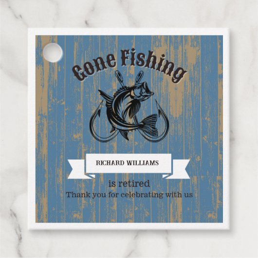 Pensioen weg Gevist rustiek hout Bedankjes Labels (Voorkant)