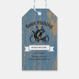 Pensioen weg Gevist rustiek hout Cadeaulabel