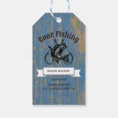 Pensioen weg Gevist rustiek hout Cadeaulabel (Achterkant)