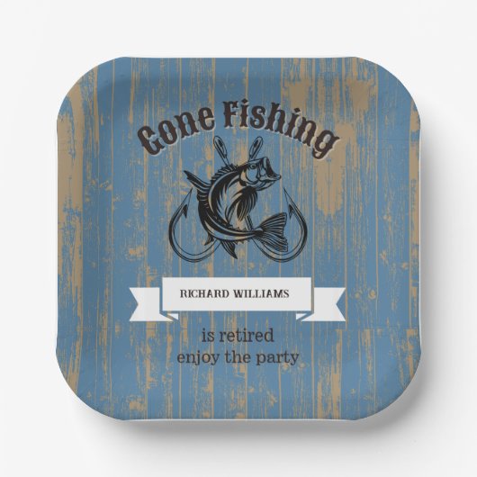 Pensioen weg Gevist rustiek hout Papieren Bordje (Voorkant)