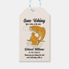 Pensioen weg Vist leven is beter gepensioneerd Cadeaulabel