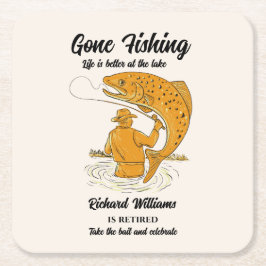 Pensioen weg Vist leven is beter gepensioneerd Kartonnen Onderzetters