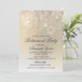 Pensioen Winter Sneeuwvlok Uitnodiging (Staand voorkant)