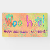 Pensioen WooHoo naam gepersonaliseerde banner (Horizontaal)