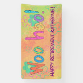 Pensioen WooHoo naam gepersonaliseerde banner (Verticaal)