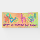 Pensioen WooHoo naam gepersonaliseerde banner (Horizontaal)