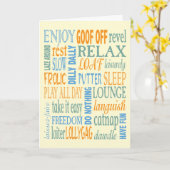 Pensioen woorden en advies kaart (Gele Bloem)