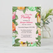 Pensioen Zomer Achtertuin Cocktail Party Kaart (Staand voorkant)