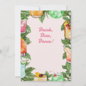 Pensioen Zomer Achtertuin Cocktail Party Kaart (Achterkant)