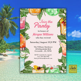 Pensioen Zomer Achtertuin Cocktail Party Kaart