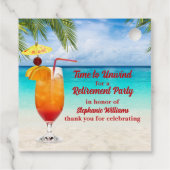 Pensioen Zomer Afscheid Cocktail Beach Party Bedankjes Labels (Achterkant)