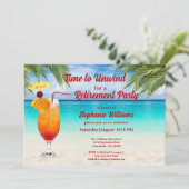 Pensioen Zomer Cocktail Beach Party Kaart (Staand voorkant)