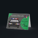 Pensioen, zwager, politie-Wenskaart Kaart<br><div class="desc">Feliciteer je zwager met zijn pensioen als politieagent met een kaart met een schattige wasbeer die met een politieauto over een grijs gebogen weg rijdt. Politie-elementen door J. Rett Graphics</div>