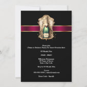 Pensioen zwart stropdas verjaardagswijn kaart (Achterkant)