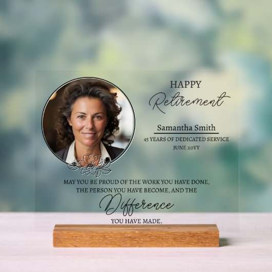 pensioenaandenken acryl bord (Neutraal)