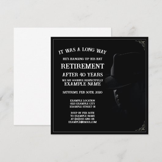 Pensioenaankondiging met Cowboy in Halve Schaduw (Voorkant / Achterkant)