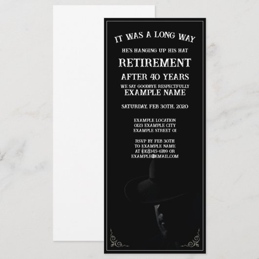 Pensioenaankondiging met Cowboy in Halve Schaduw (Voorkant / Achterkant)