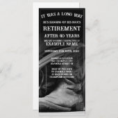 Pensioenaankondiging met cowboylaarzen en -pet (Voorkant / Achterkant)