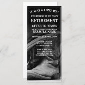 Pensioenaankondiging met cowboylaarzen en -pet (Voorkant / Achterkant)