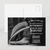 Pensioenaankondiging met cowboylaarzen en -pet feestdagenkaart (Voorkant / Achterkant)