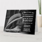 Pensioenaankondiging met cowboylaarzen en -pet kaart (Voorkant)