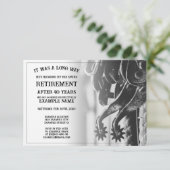 Pensioenaankondiging met oude sporen (Staand voorkant)