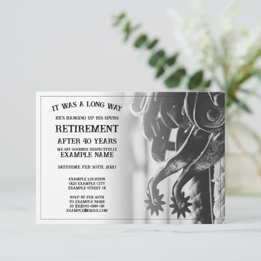 Pensioenaankondiging met oude sporen (Staand voorkant)