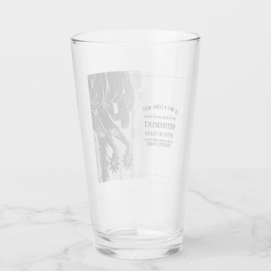 Pensioenaankondiging met oude sporen glas (Achterkant)