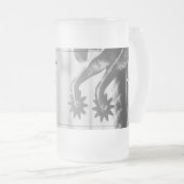 Pensioenaankondiging met oude sporen matglas bierpul (Voorkant rechts)