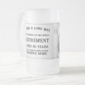 Pensioenaankondiging met oude sporen matglas bierpul (Voorkant links)