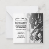 Pensioenaankondiging met oude sporen notitiekaartje (Voorkant)