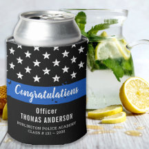 Pensioenafstudeerpartij van politie met blauwe lij