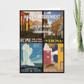 Pensioenavonturen Vintage Travel Posters Kaart (Voorkant)