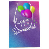 Pensioenballonnen op regenboog medium cadeauzakje (Voorkant)