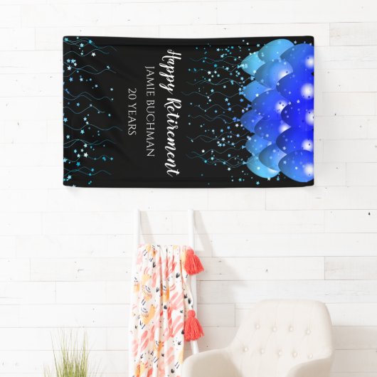 Pensioenballonnen Star Confetti Black Spandoek (Insitu)