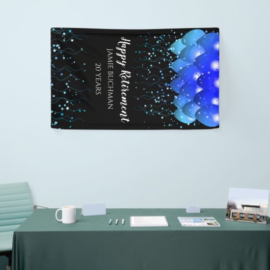 Pensioenballonnen Star Confetti Black Spandoek (Beurs)