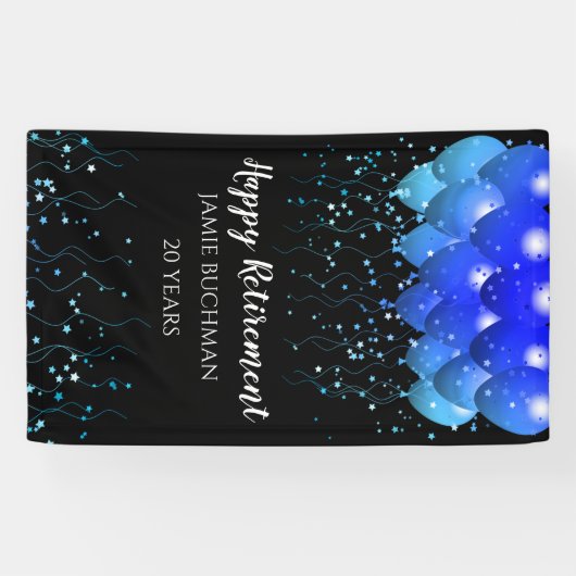 Pensioenballonnen Star Confetti Black Spandoek (Horizontaal)