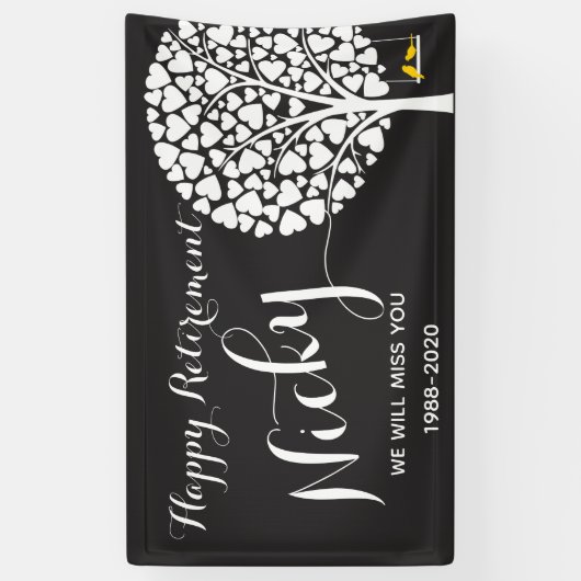 Pensioenbanner gepersonaliseerd spandoek (Verticaal)