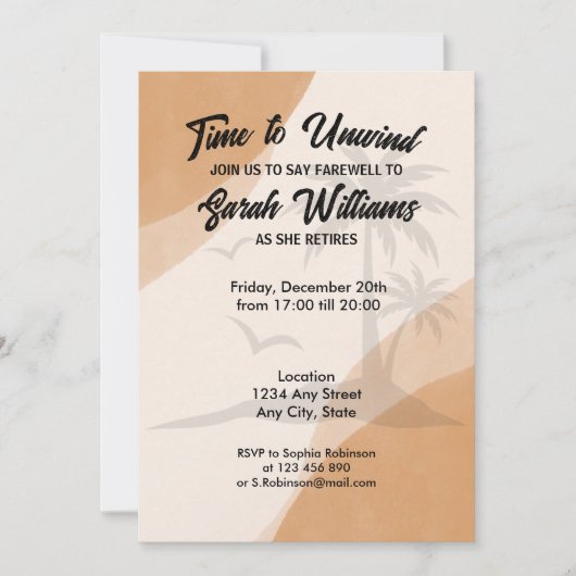 Pensioenbedrijf Afscheidsfeestuitnodiging Kaart (Voorkant)