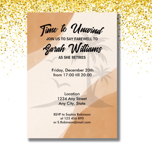 Pensioenbedrijf Afscheidsfeestuitnodiging Kaart