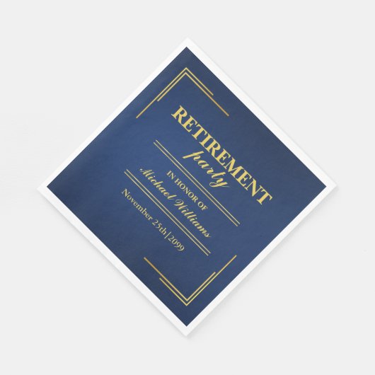 Pensioenbedrijf Elegant Blauw Goud Servet (Hoek)