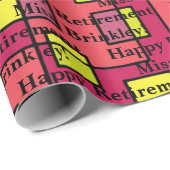 Pensioenbegroeting Jouw tekst Groen Geel Cadeaupapier (Rol Hoek)