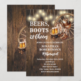 Pensioenbiertjes Laarzen & Cheers Western Feest Kaart