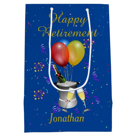 Pensioenblauwe feestwijn Mousserende wijn Medium Cadeauzakje (Achterkant)