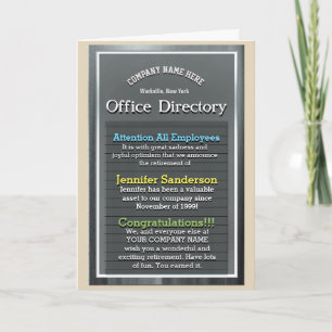 Pensioenbord - Kantoorhumor / Inspiratie Kaart